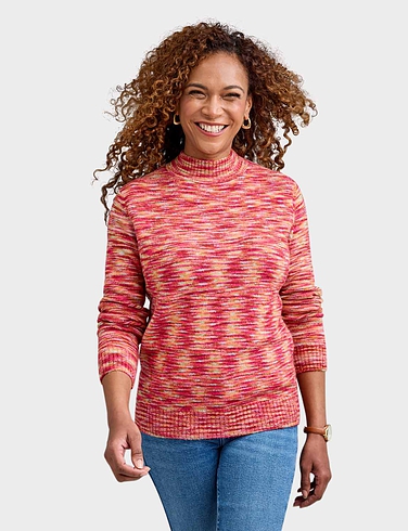 Space Dyed Turtle Neck Jumper - LD540